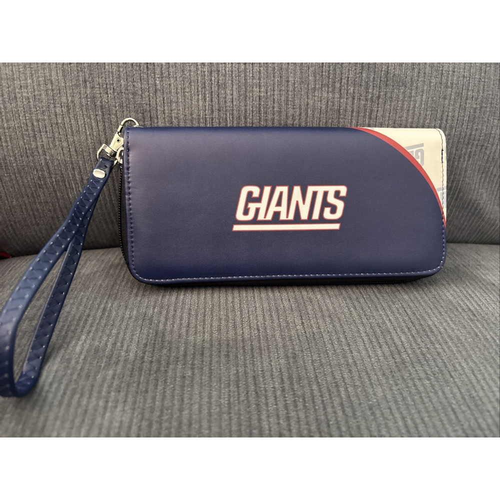New York Giants NFL Zip Organizer Ladies Wristlet Wallet - Picture 2 of 3